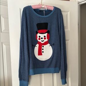Wildfox Blue Snowman Sweater / Sweatshirt